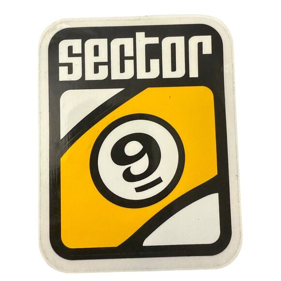 Sector 9 Queball Vintage Skate Black White Yellow Sticker - Picture 1 of 2